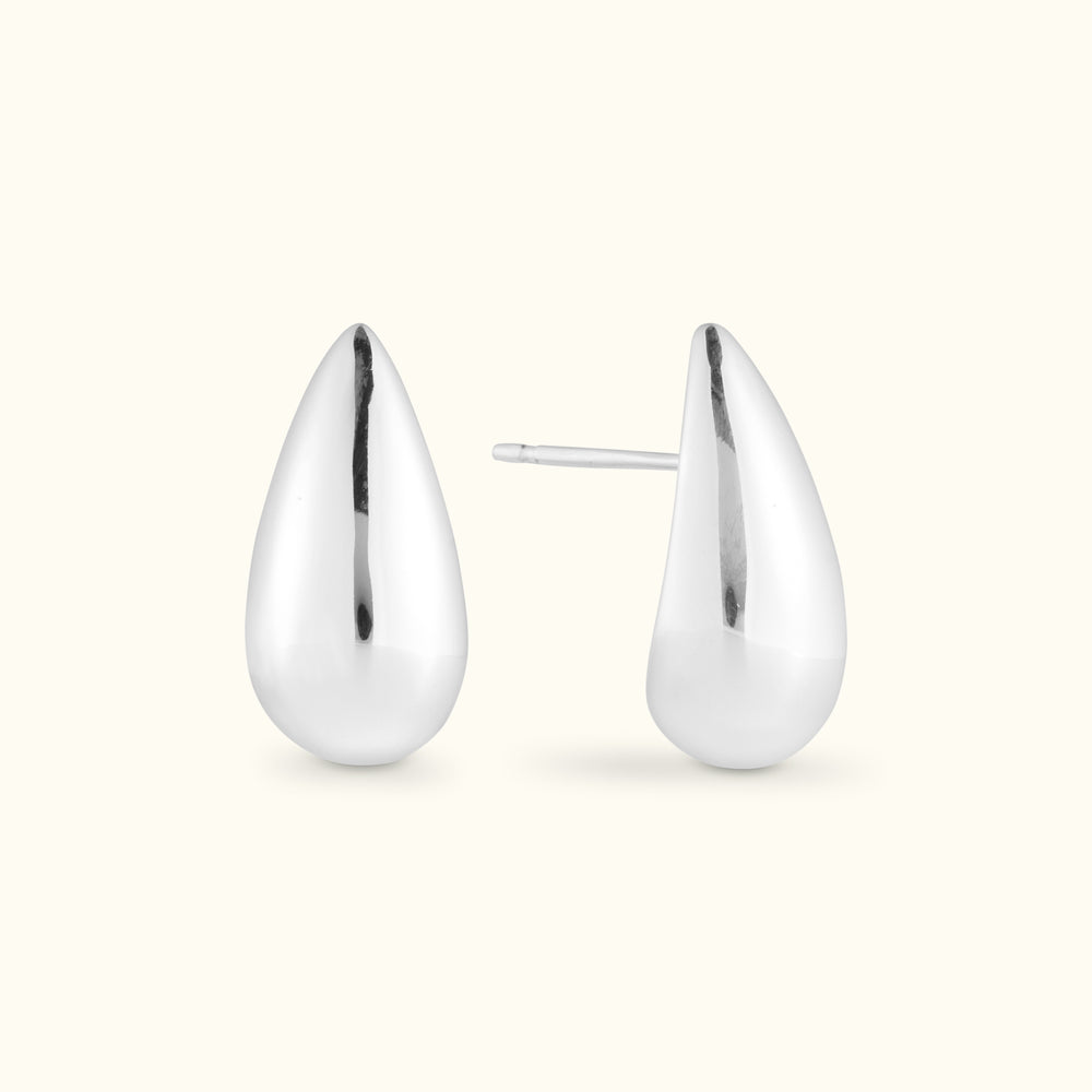 
                  
                    Silver Teardrop Dome Earrings
                  
                